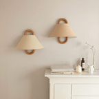 Solid Wood Semi-Circle Wall Sconce