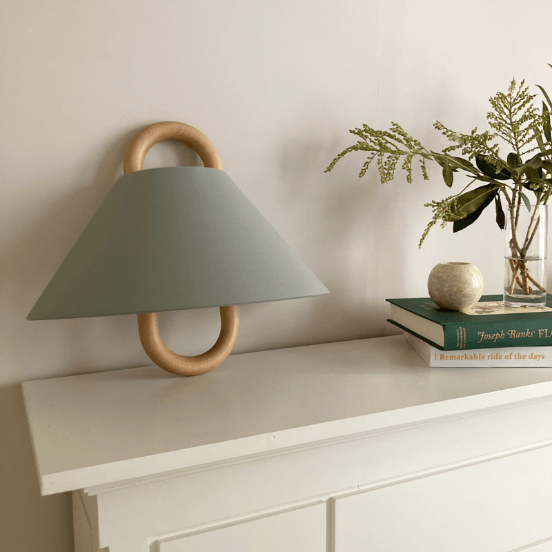 Solid Wood Semi-Circle Wall Sconce