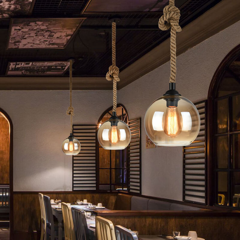Rope Glass Pendant Light