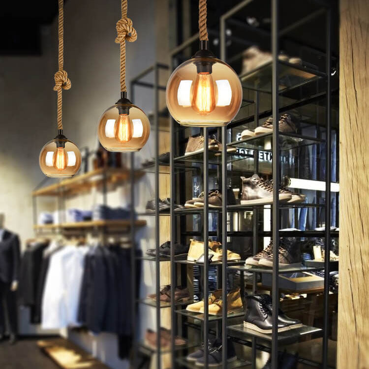 Rope Glass Pendant Light