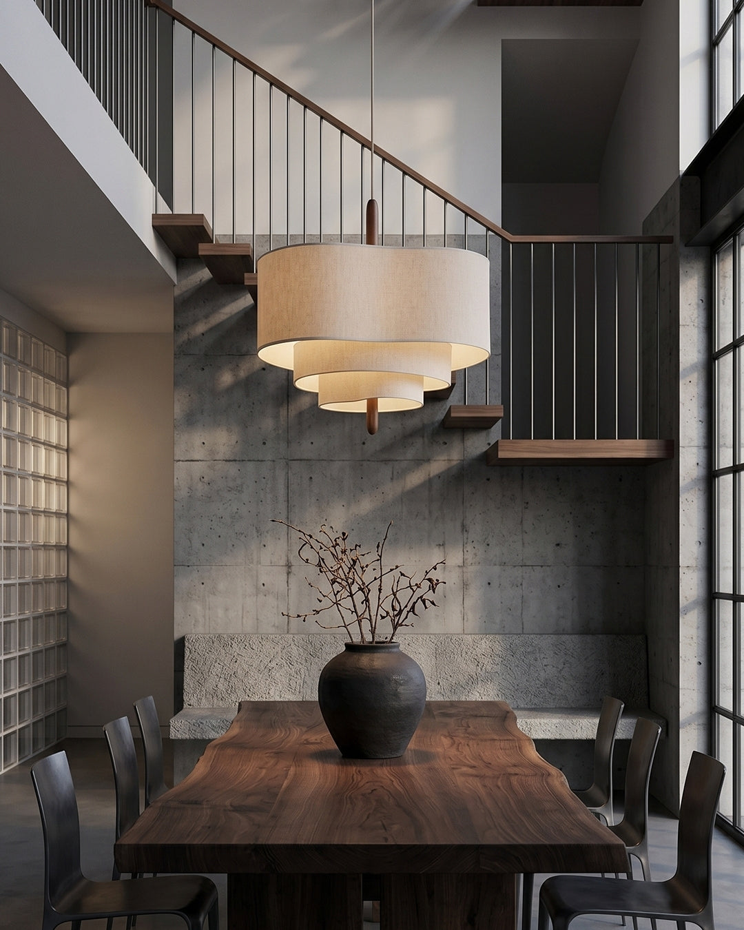 Dan Layered Fabric Pendant Light