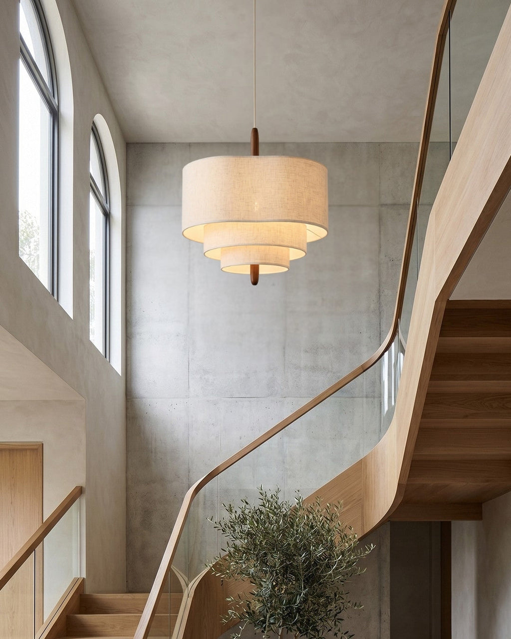Dan Layered Fabric Pendant Light