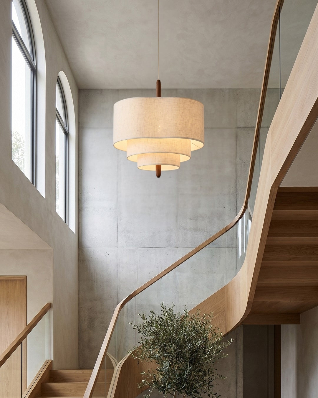 Dan Layered Fabric Pendant Light