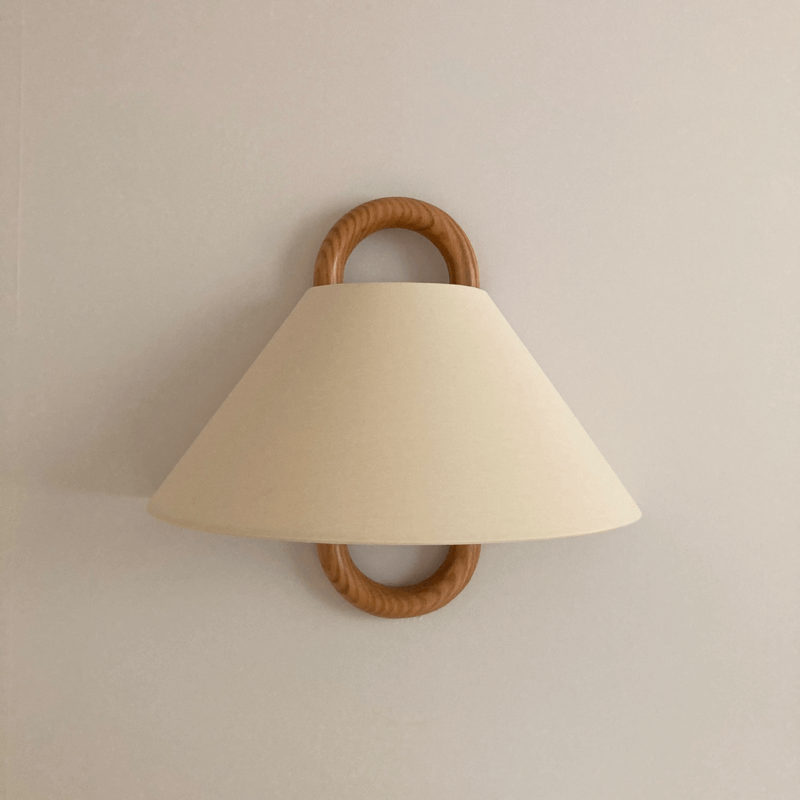 Solid Wood Semi-Circle Wall Sconce