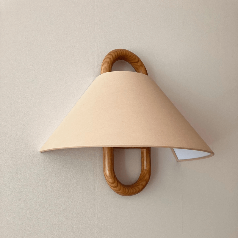 Solid Wood Semi-Circle Wall Sconce