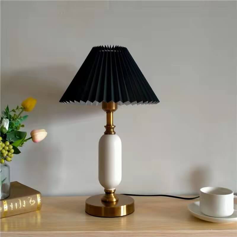French Pleated Shade Table Lamp