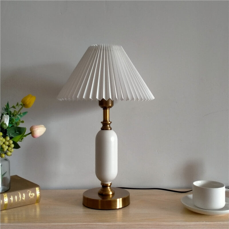 French Pleated Shade Table Lamp