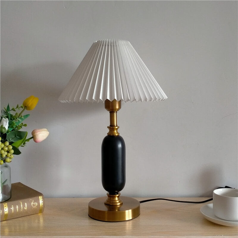 French Pleated Shade Table Lamp