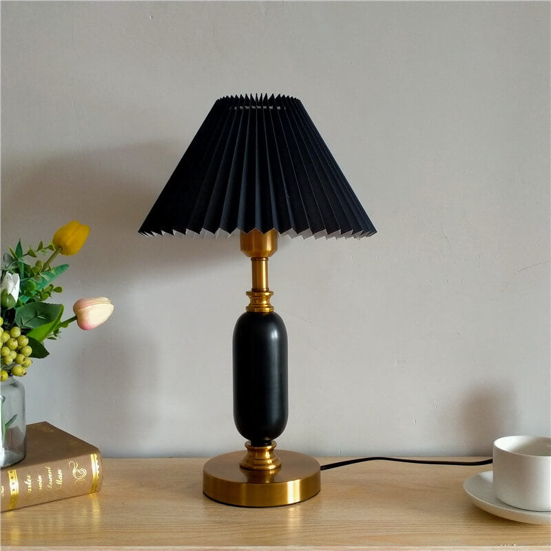 French Pleated Shade Table Lamp