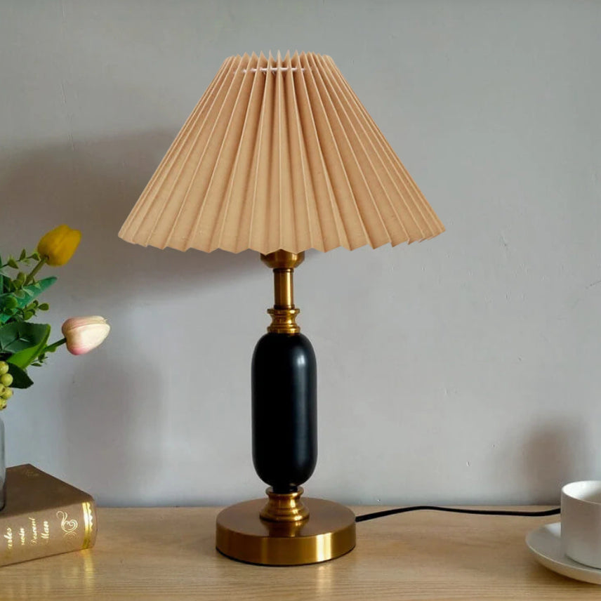 French Pleated Shade Table Lamp
