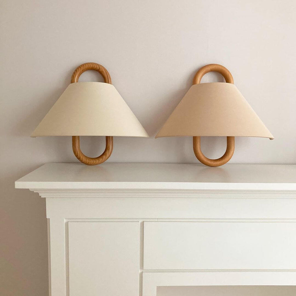 Solid Wood Semi-Circle Wall Sconce