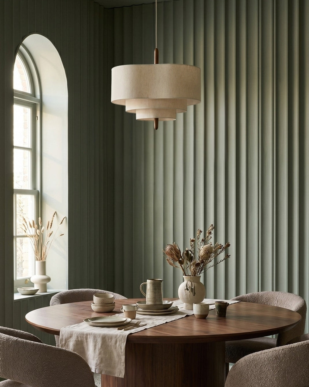 Dan Layered Fabric Pendant Light