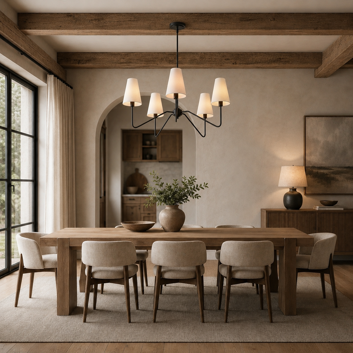 Retro Industrial Multi-Head Chandelier
