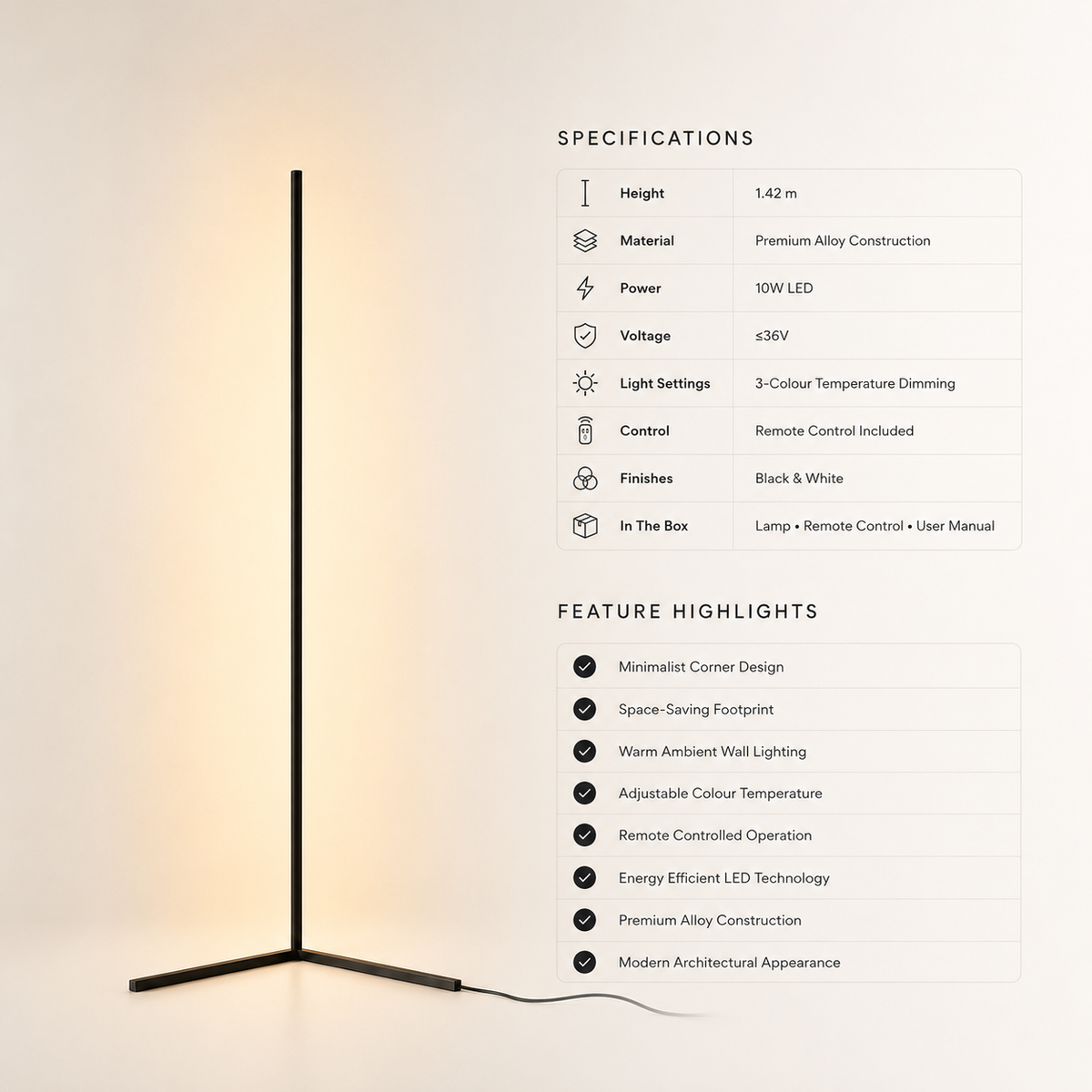 Tricolour Remote Control Floor Lamp