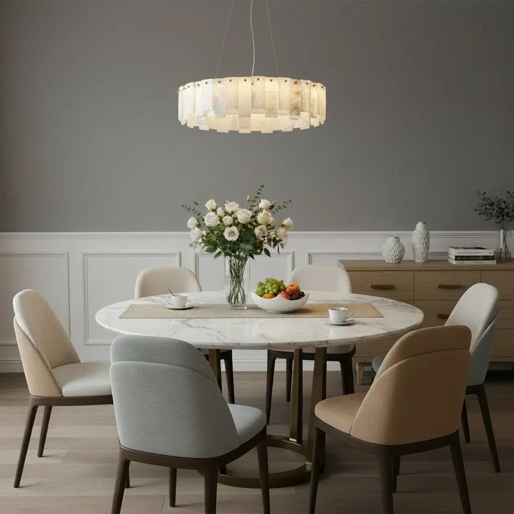 Alabaster Circular Chandelier
