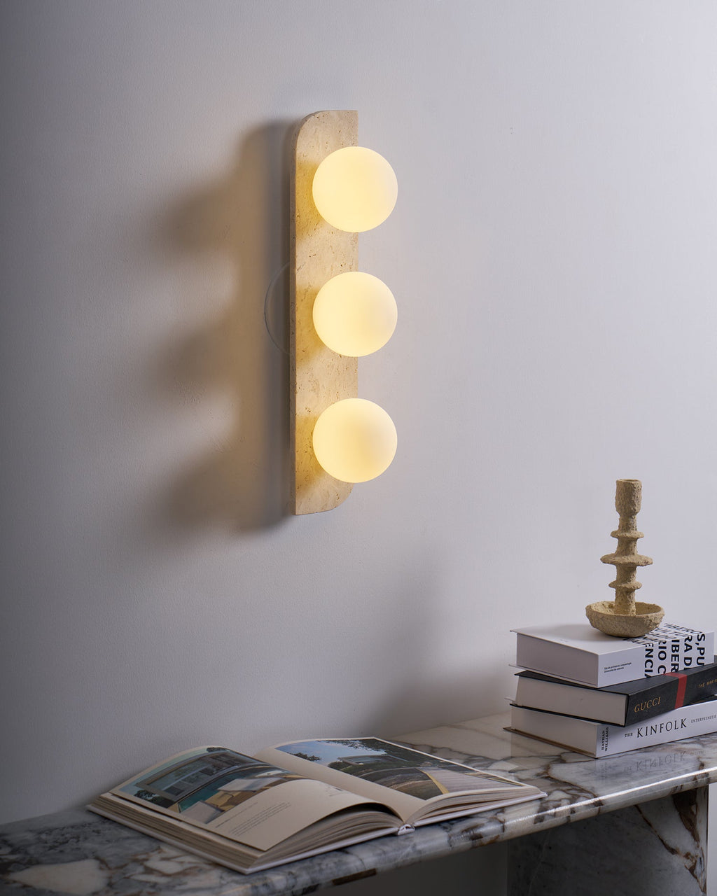 Neptune Travertine Wall Lamp