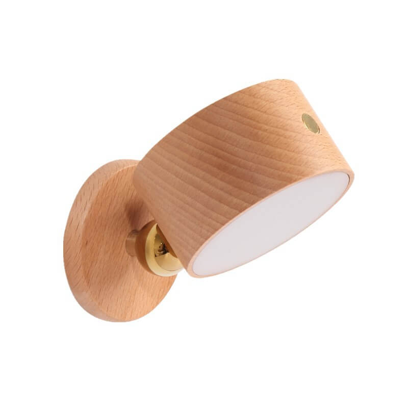 Rechargeable Wood Night Light Sconce