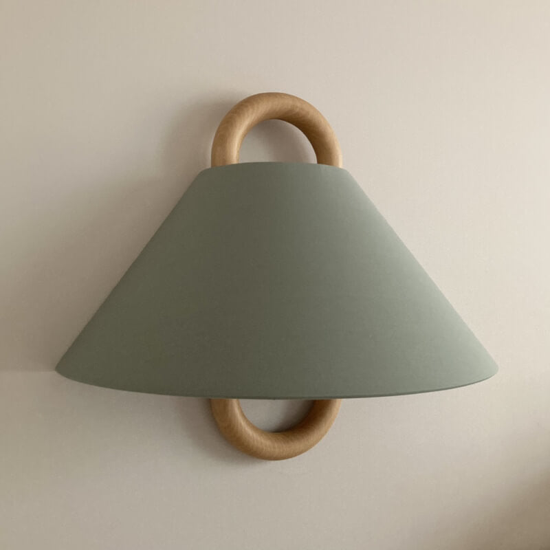 Solid Wood Semi-Circle Wall Sconce