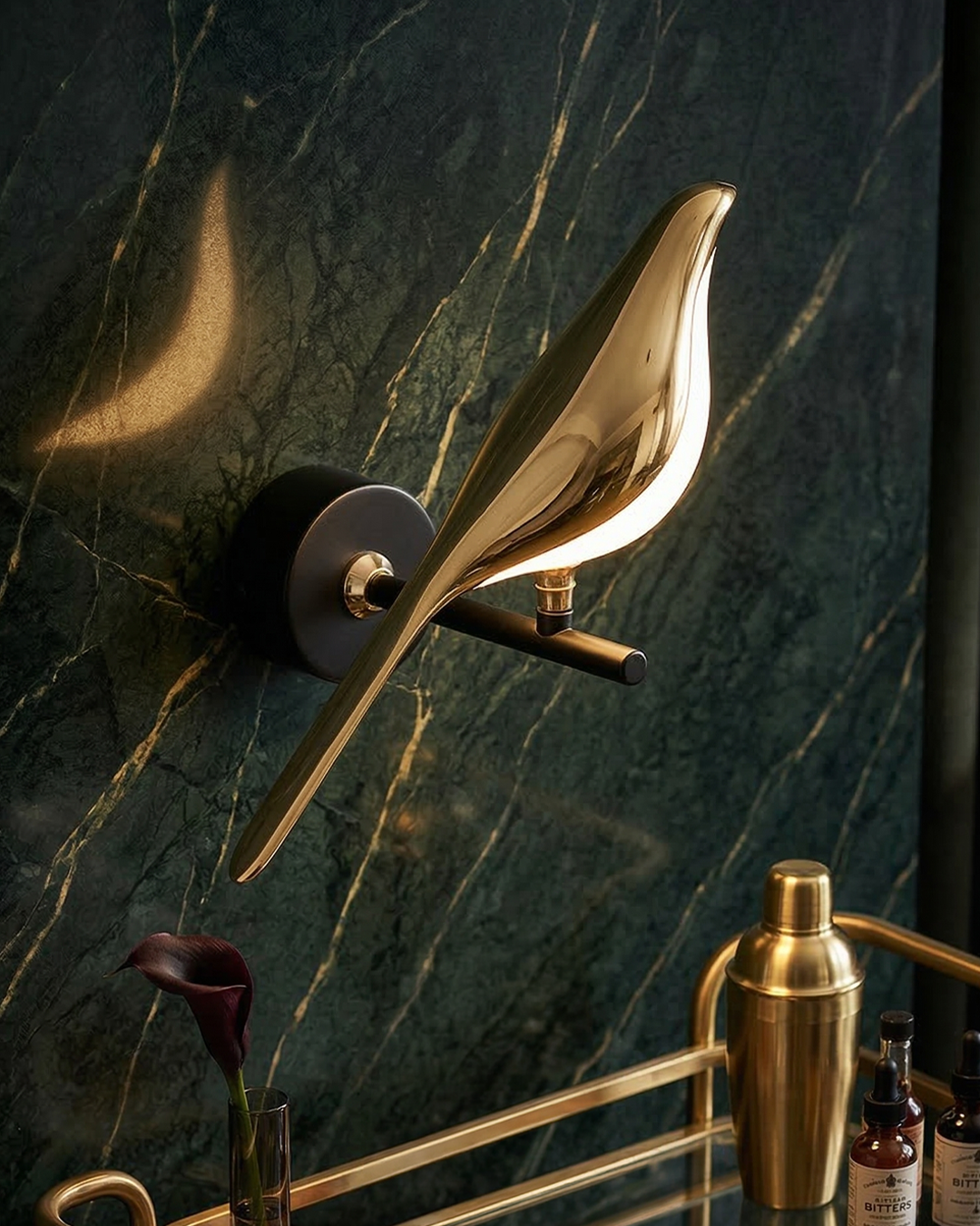 The Bird Gold Wall Light