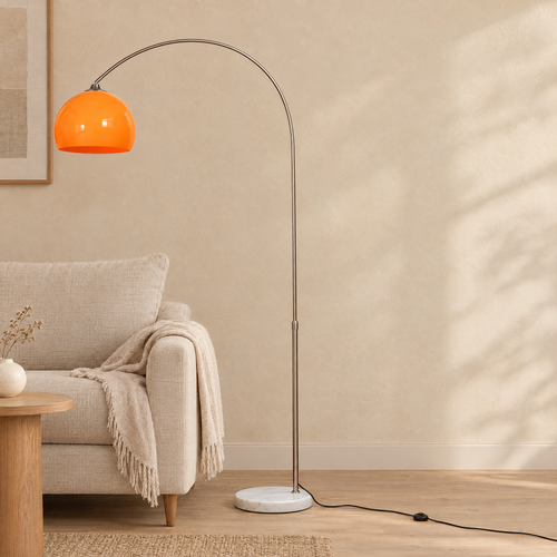 Arched Dome LED Floor Lamp - Orange - Hero