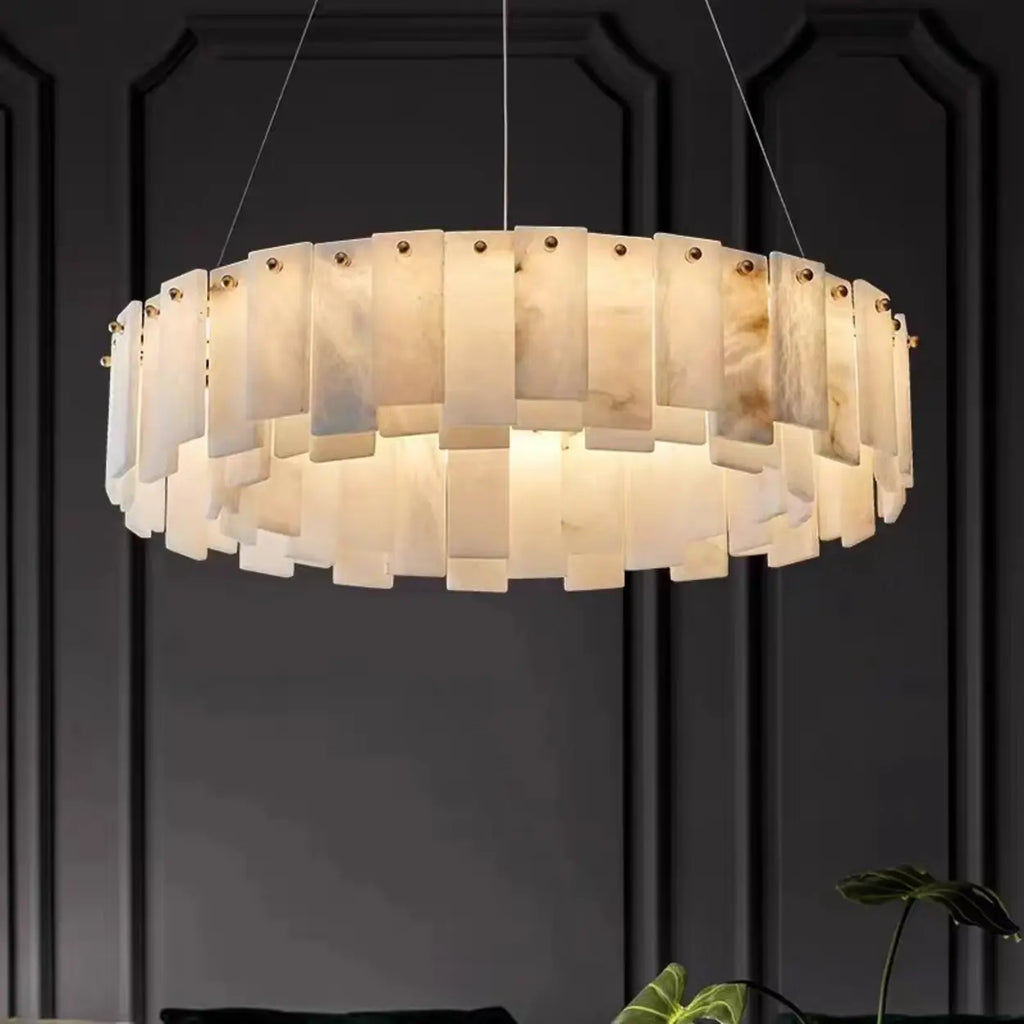 Alabaster Circular Chandelier