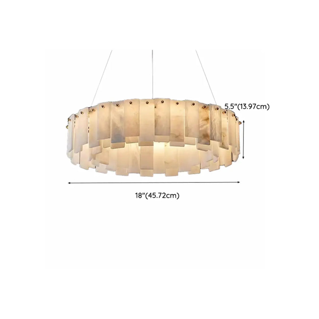 Alabaster Circular Chandelier