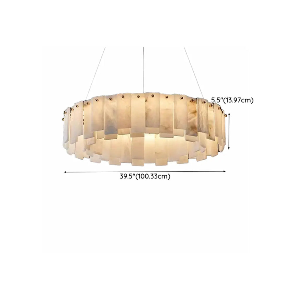 Alabaster Circular Chandelier