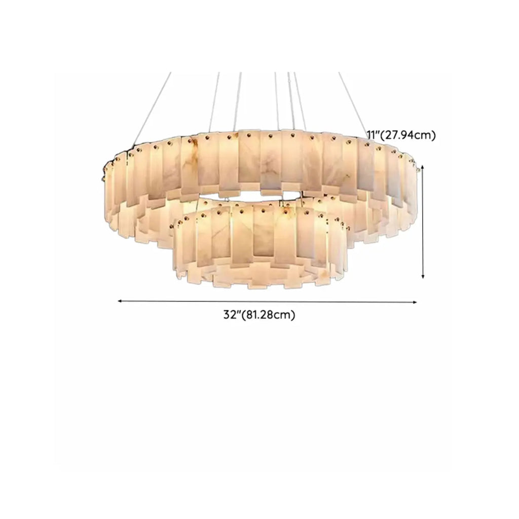 Alabaster Circular Chandelier