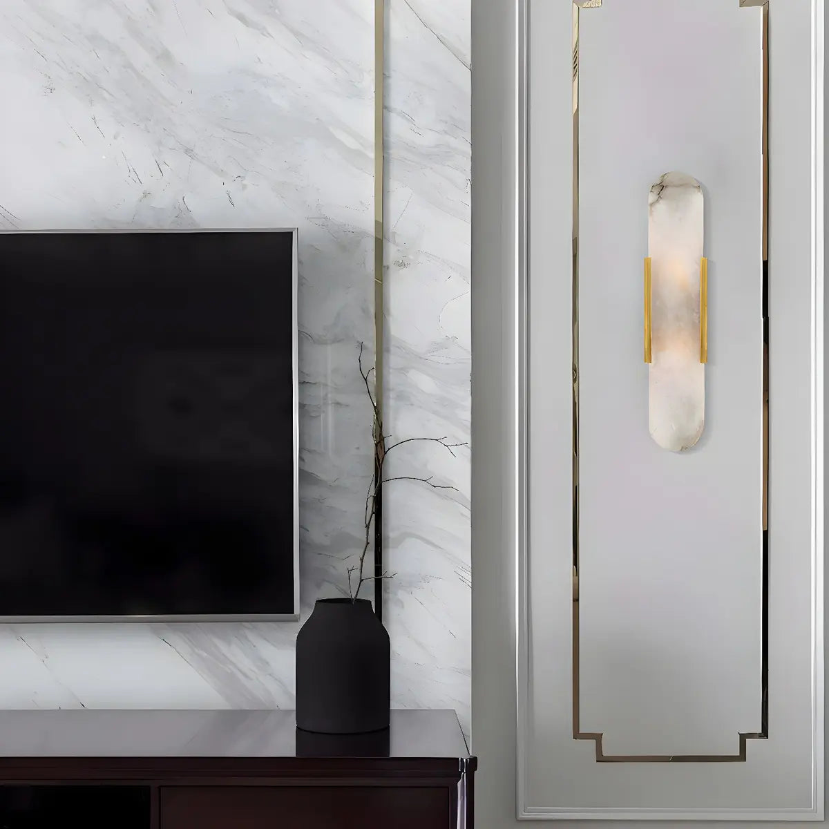 Elliptical Marble Wall Sconce
