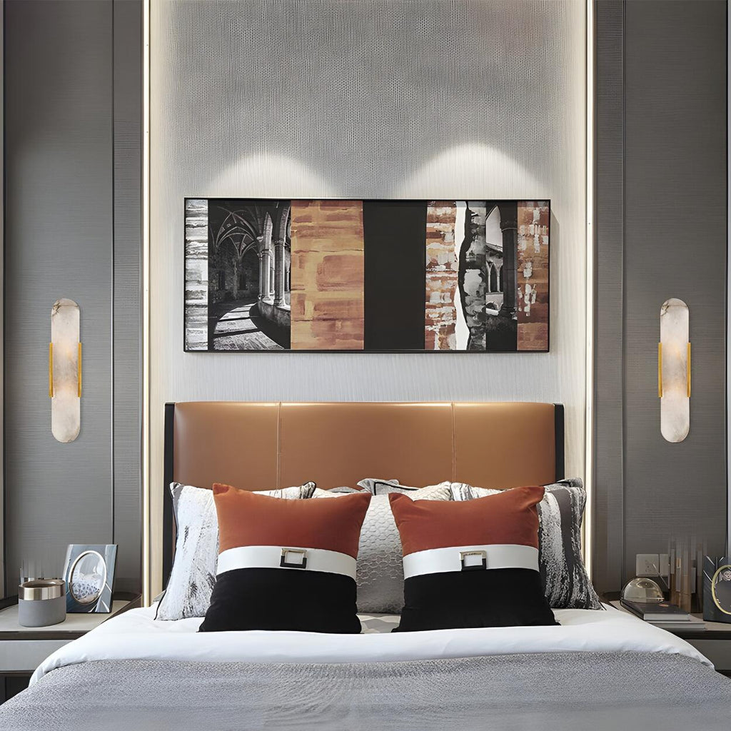 Elliptical Marble Wall Sconce