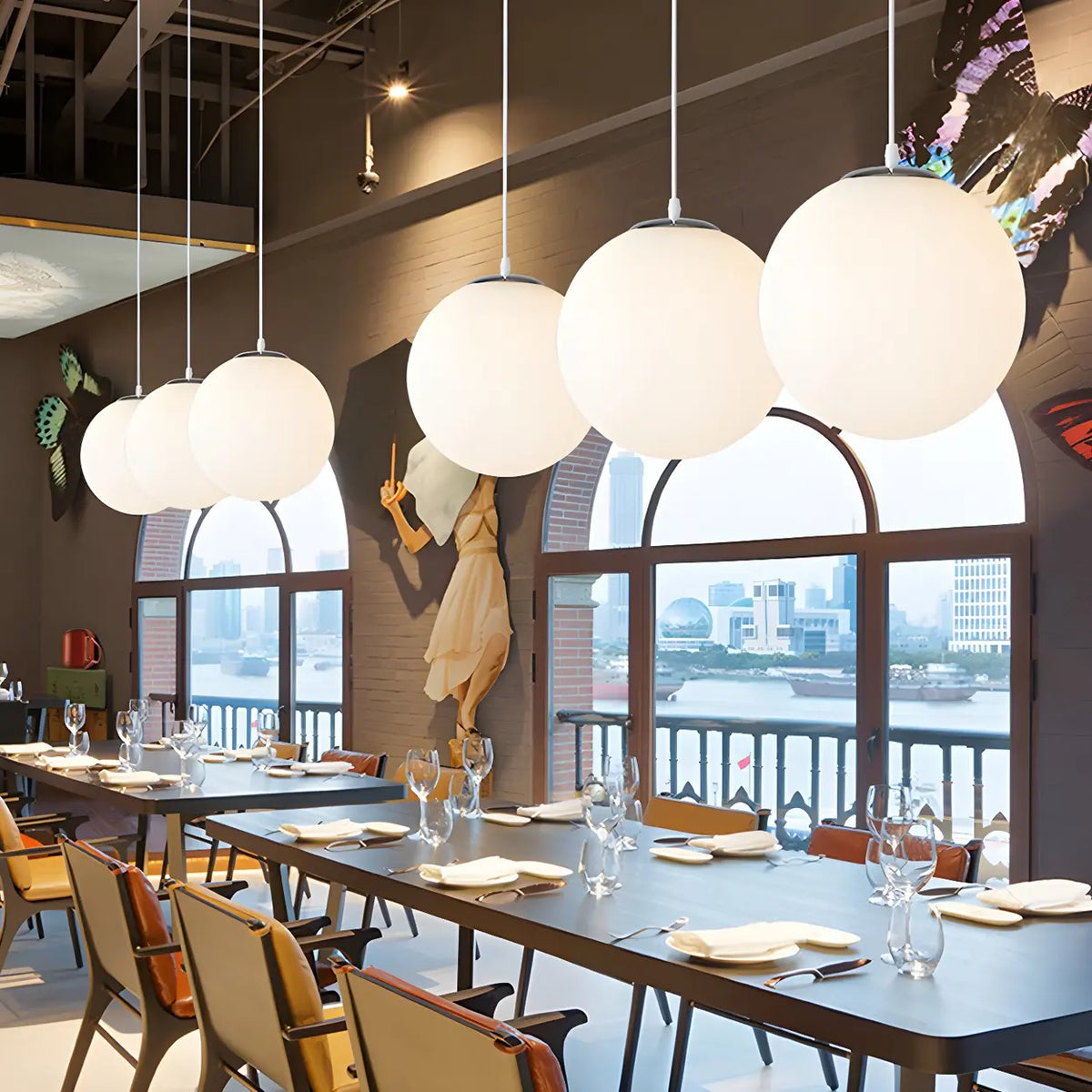 Modern Glass Globe Pendant Light
