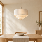 Dan Layered Fabric Pendant Light Hero - D45cm (Cold/Natural White)