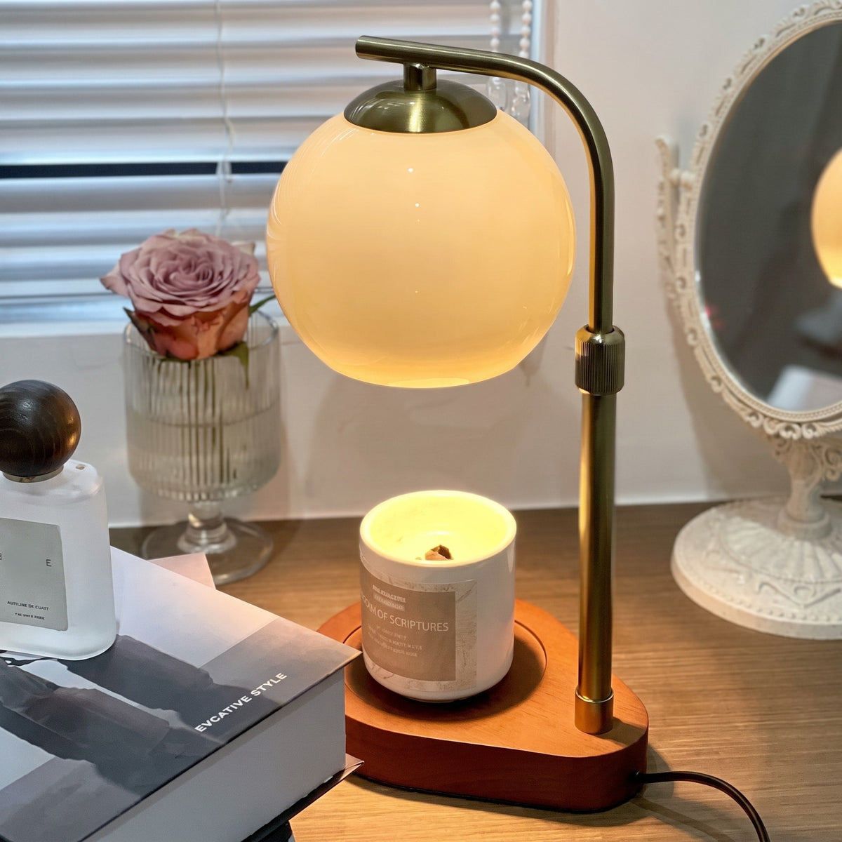 Glass Globe Candle Warmer Lamp