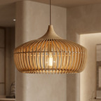 Slatted Wood Rib Pendant Lamp