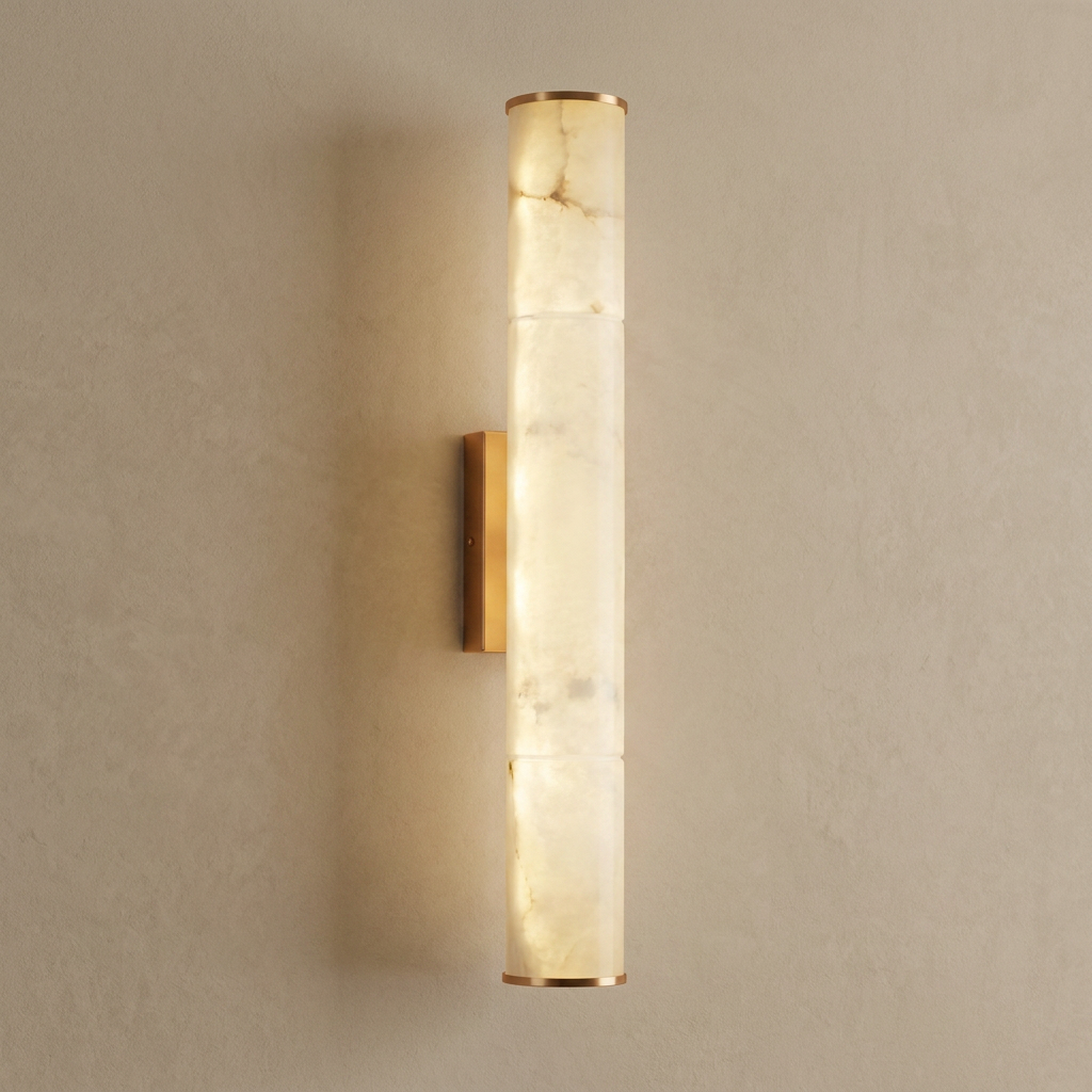 Column Alabaster Wall Light