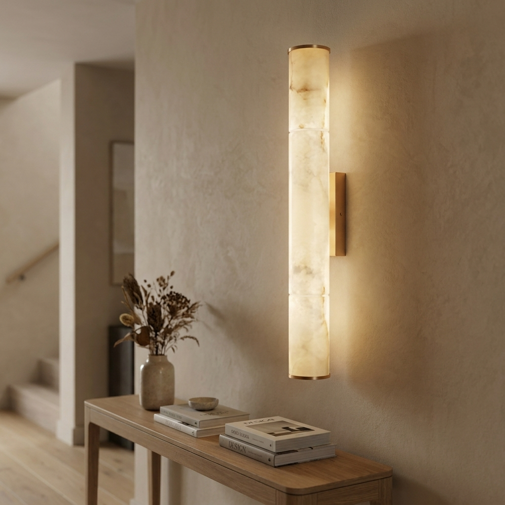 Column Alabaster Wall Light