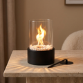 Portable Glass Flame Fireplace Lamp