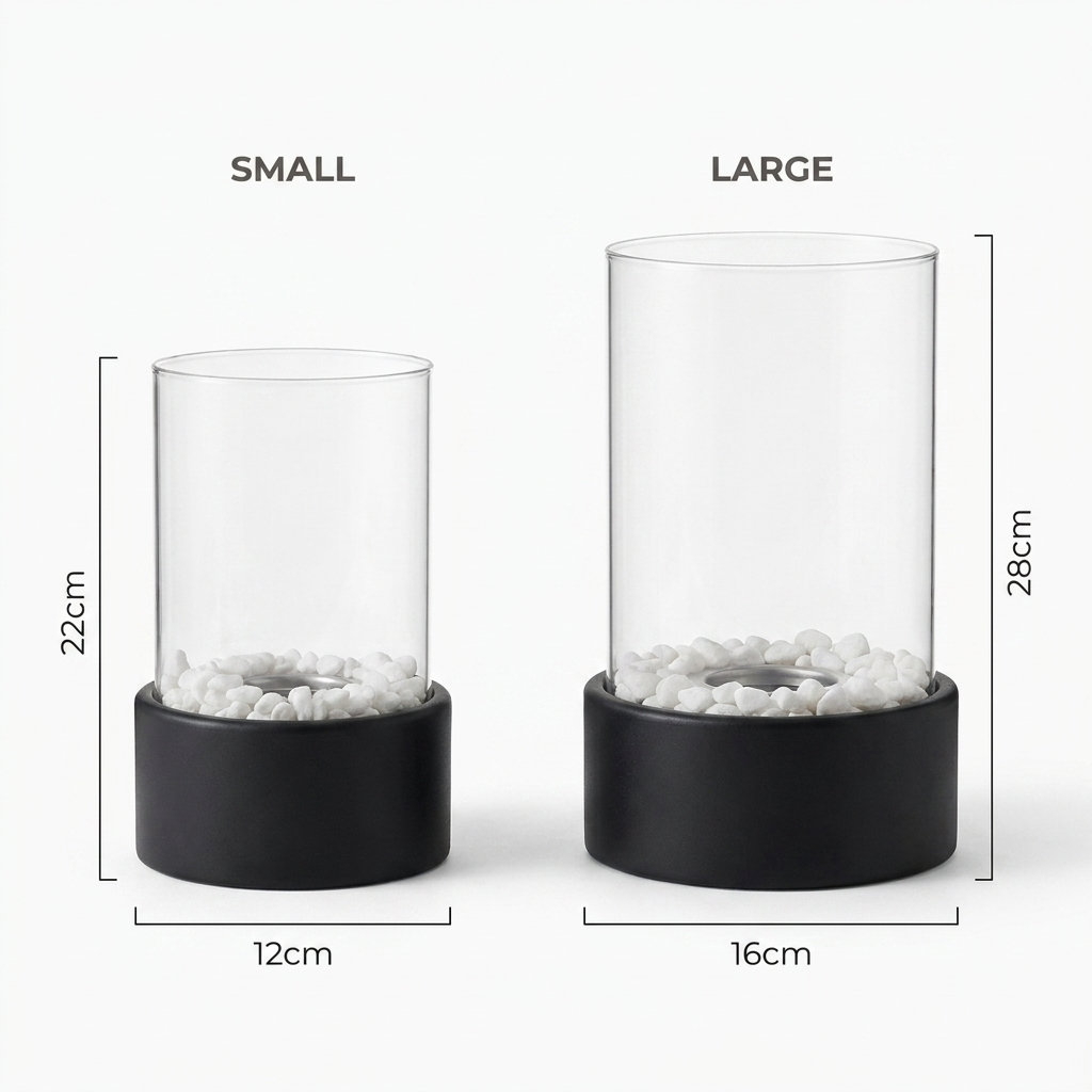 Portable Glass Flame Fireplace Lamp