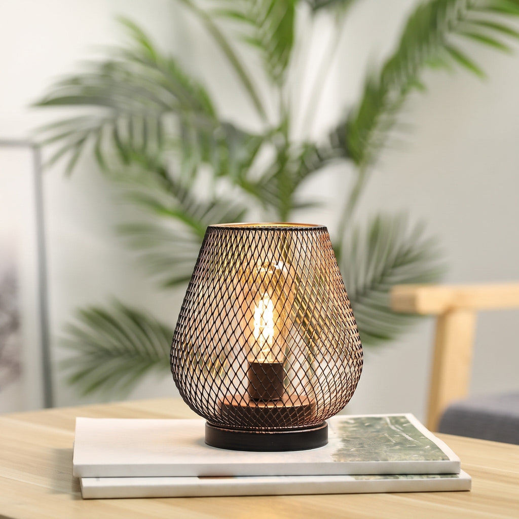 Mesh Cage Battery Table Lamp
