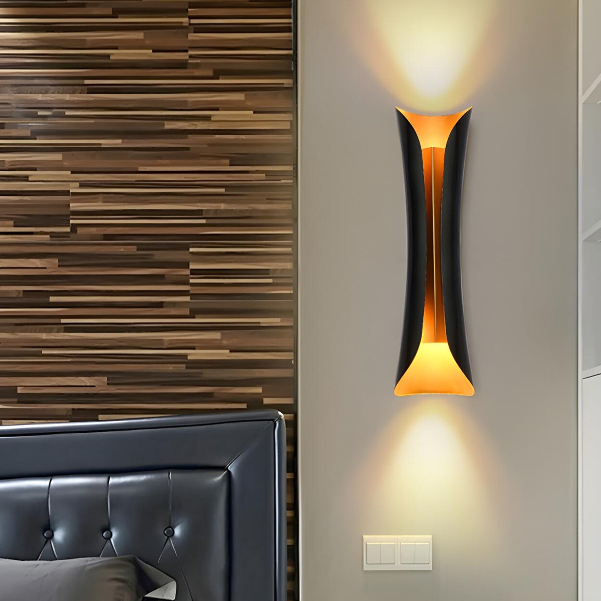 Black and Gold Curl Wall Sconce