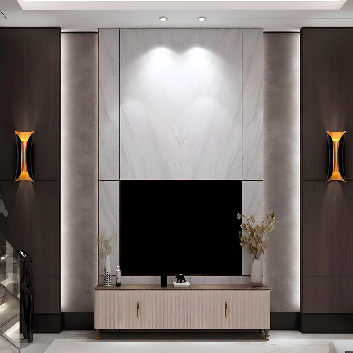 Black and Gold Curl Wall Sconce