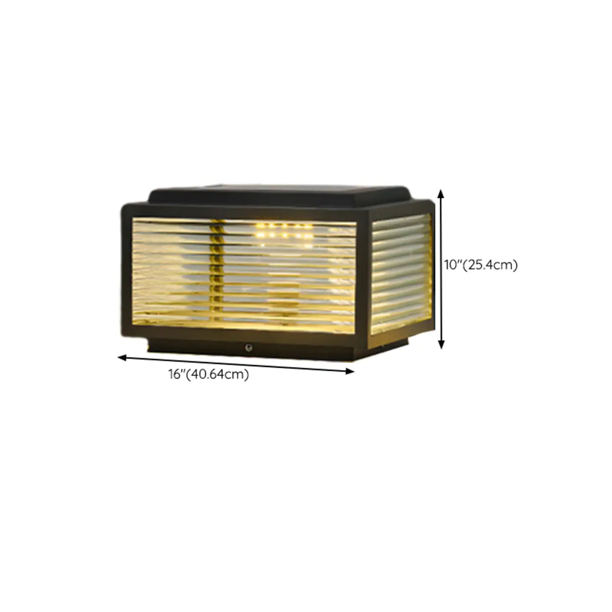 Solar Glass Cube Post Light
