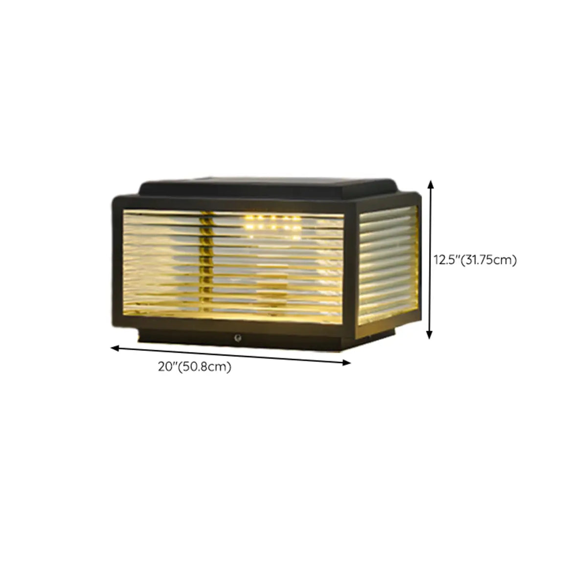 Solar Glass Cube Post Light