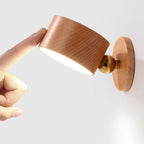 Rechargeable Wood Night Light Sconce