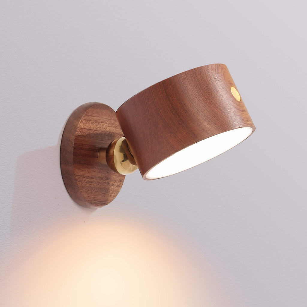 Rechargeable Wood Night Light Sconce