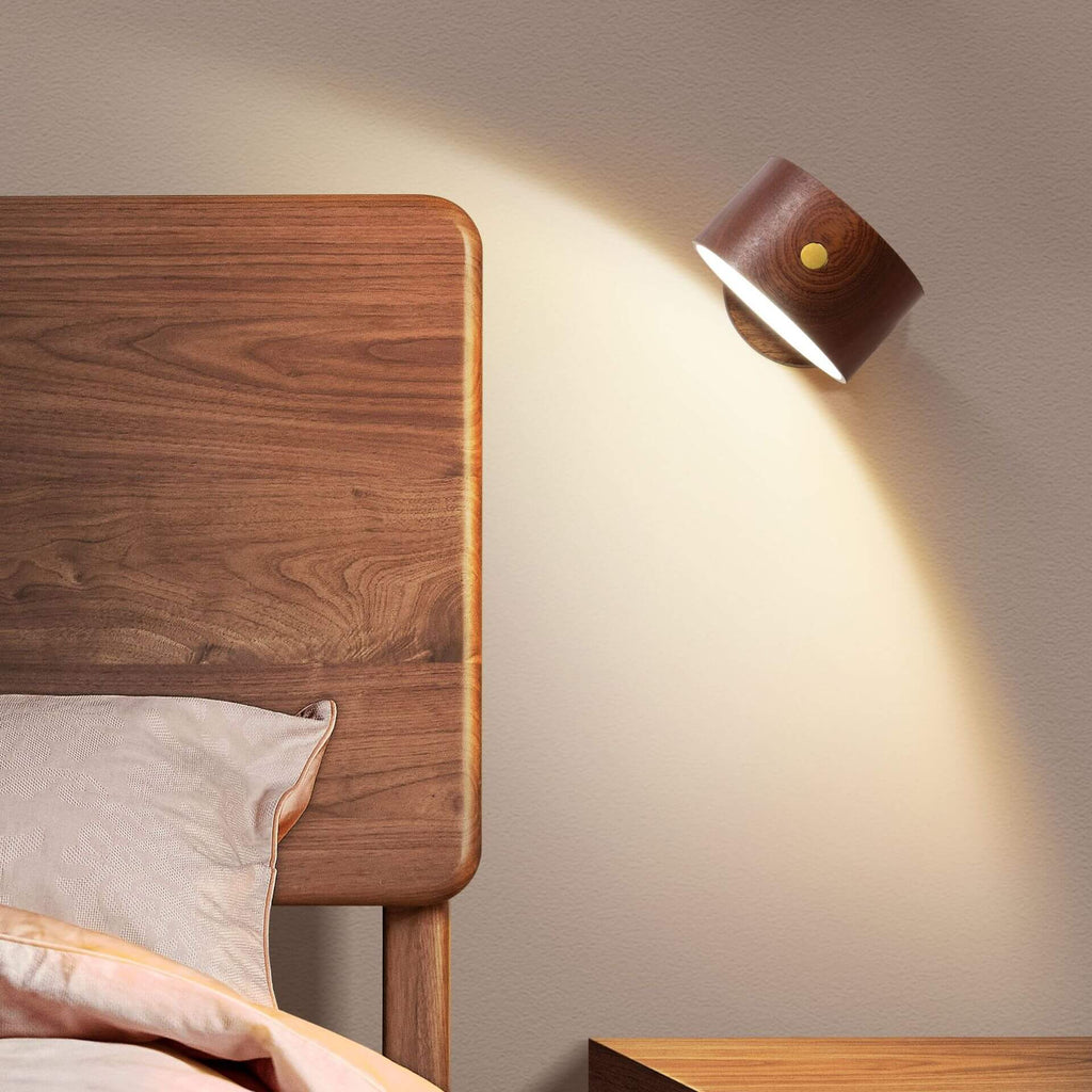 Rechargeable Wood Night Light Sconce