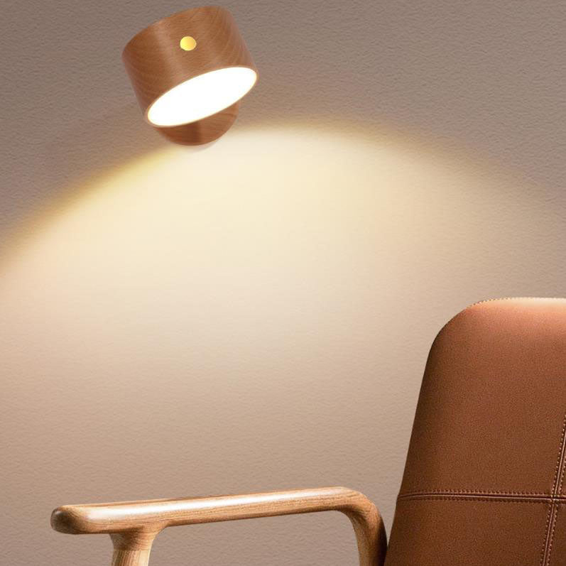 Rechargeable Wood Night Light Sconce
