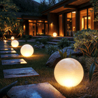 Spherical White Solar Garden Light