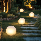 Spherical White Solar Garden Light
