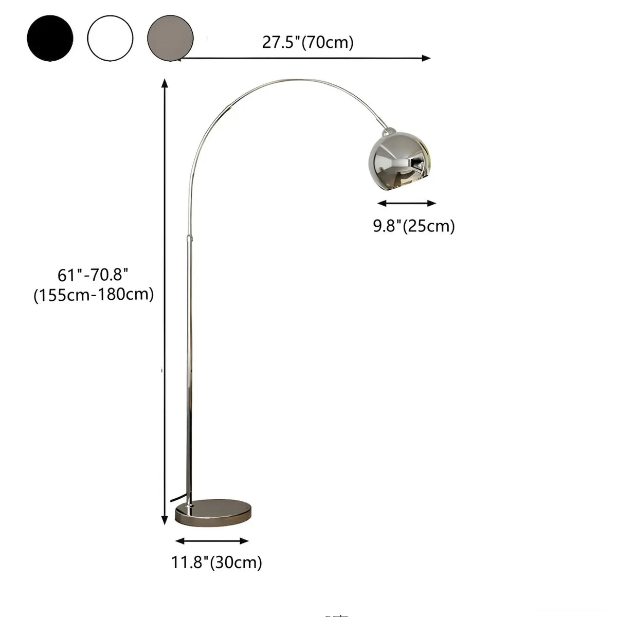 Chrome Arc Floor Lamp